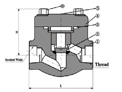 H61H鍛鋼焊接止回閥(圖1)