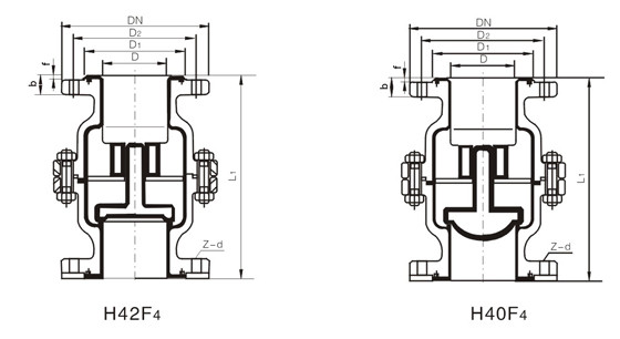 H42F46立式襯氟止回閥(圖1)