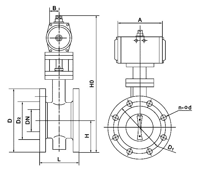 D641X氣動襯膠法蘭蝶閥(圖1)