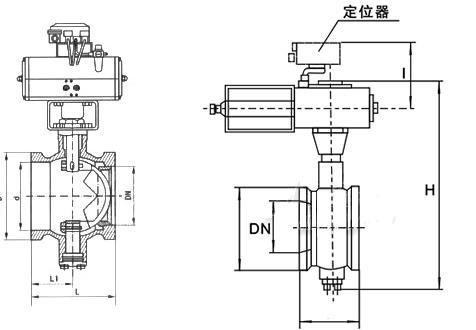 VQ677F氣動V型對夾球閥(圖1)