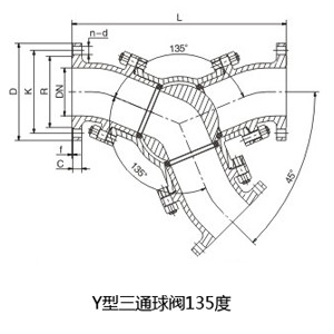 Q642F氣動Y型135度三通球閥(圖1)