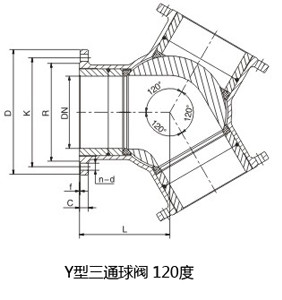 氣動Y型120三通球閥(圖1)